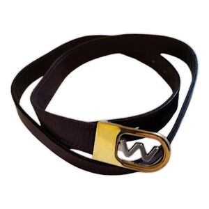 Vintage Monogram Two-Tone Brown Leather Belt